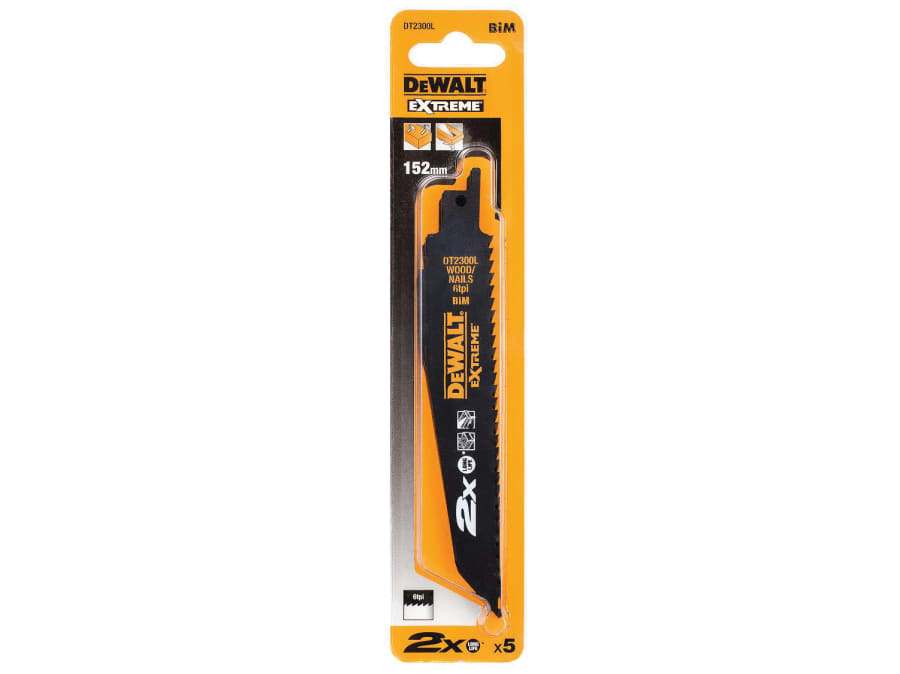 Dewalt Power Tools Dewalt DT2300LQZ 152mm 6 TPI Wood & Nail Reciprocating Blade with 5