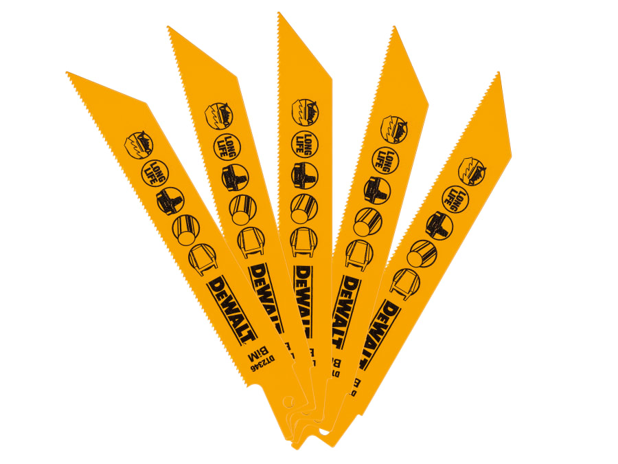 Dewalt Power Tools Dewalt DT2346QZ 152mm Bi-Metal Reciprocating Blade with 18 TPI (Pack 5)