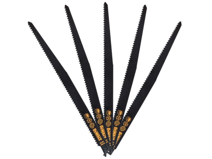 Dewalt Power Tools Dewalt DT2362QZ 152mm x 6 TPI HCS Reciprocating Blade for Wood with 5