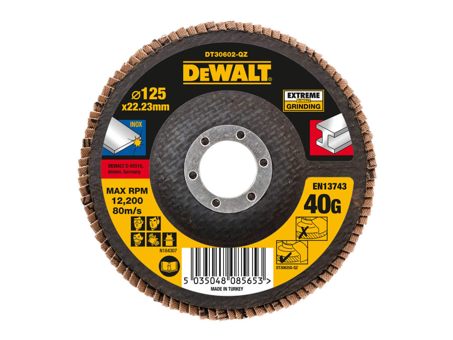 Dewalt Power Tools Dewalt DT30602QZ 125 x 22.2mm 40G Extreme Metal Flap Disc