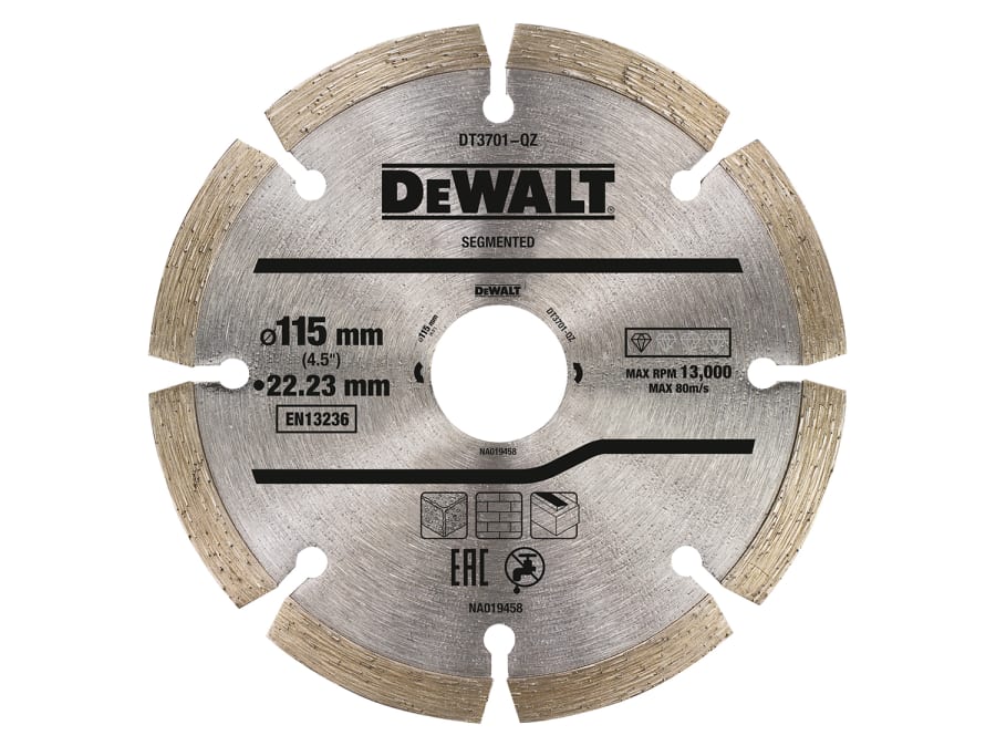 Dewalt Power Tools Dewalt DT3701QZ 115 x 22.23mm Segmented Diamond Cutting Disc