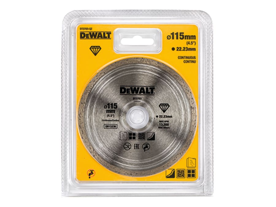 Dewalt Power Tools Dewalt DT3703QZ 115mm Continuous Rim Diamond Cutting Disc