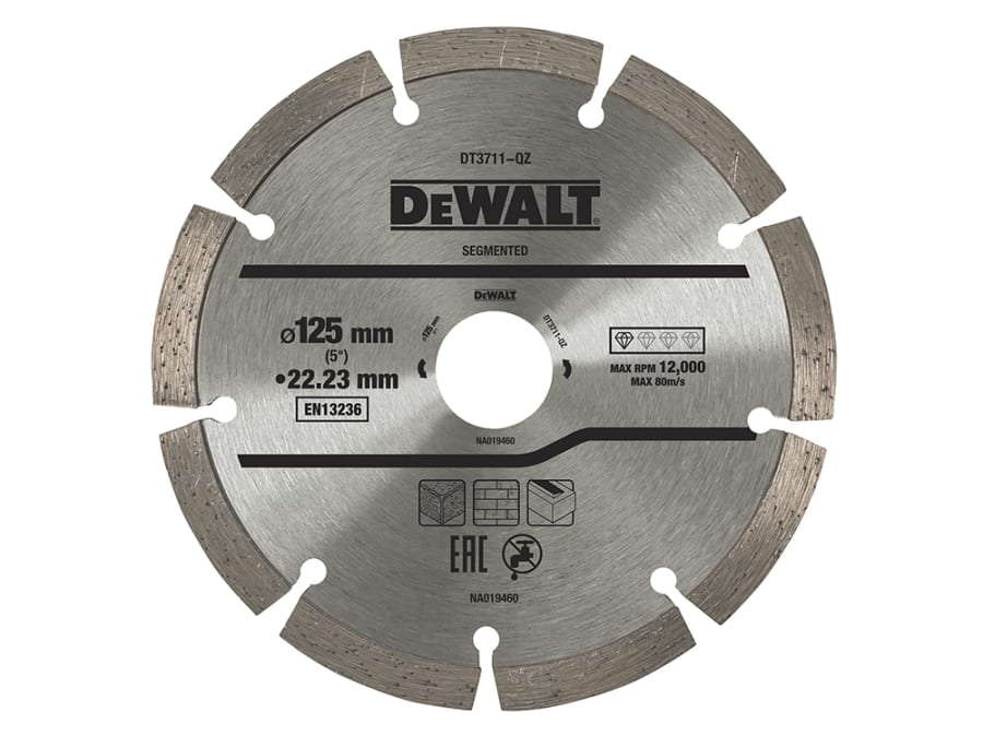 Dewalt Power Tools Dewalt DT3711QZ 125 x 22.23mm Segmented Diamond Cutting Disc
