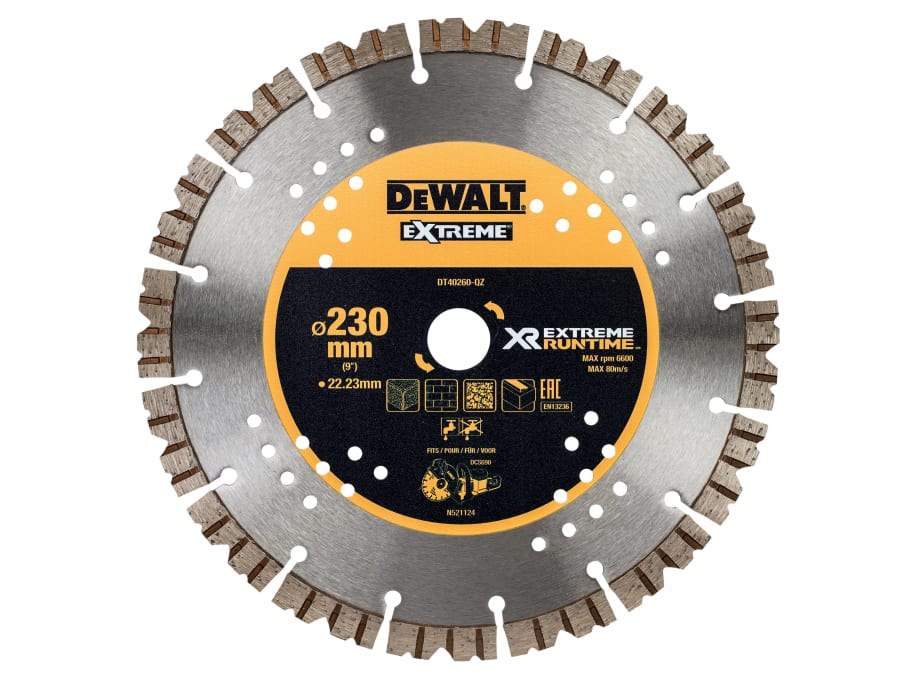 Dewalt Power Tools Dewalt DT40260QZ 230 x 22.23mm Extreme Diamond Cutting Blade