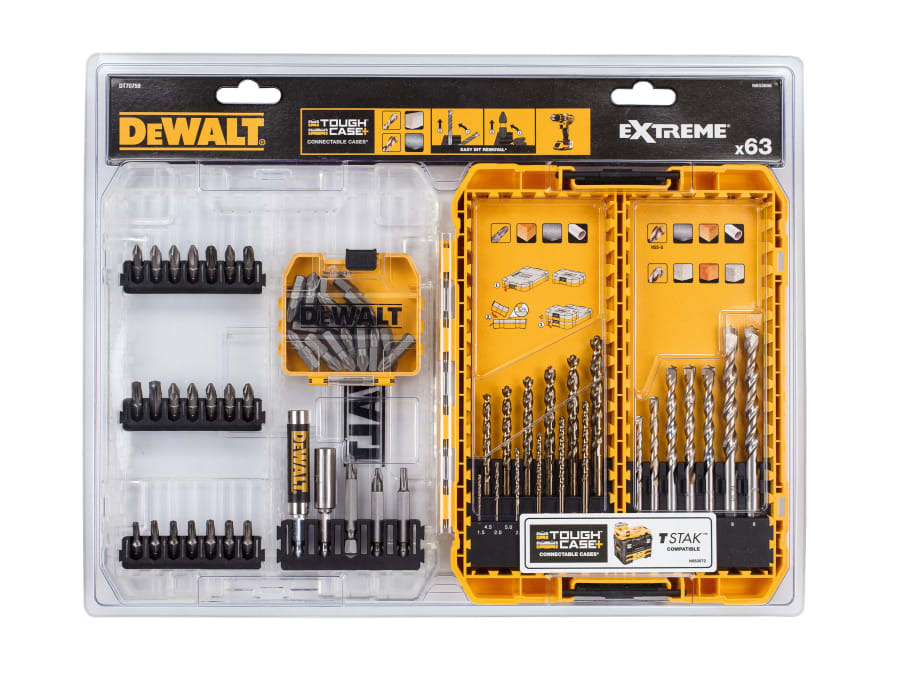 Dewalt Power Tools Dewalt DT70759QZ 63 Piece Mixed Drill & Bit Set
