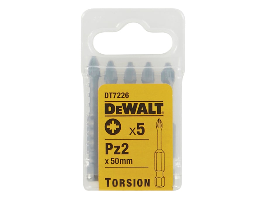 Dewalt Power Tools Dewalt DT7226QZ 50mm PZ2 Torsion Bits (Pack of 5)