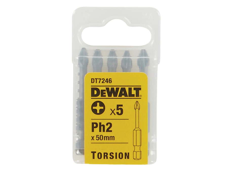 Dewalt Power Tools Dewalt DT7246QZ 50mm PH2 Torsion Bits Pack of 5