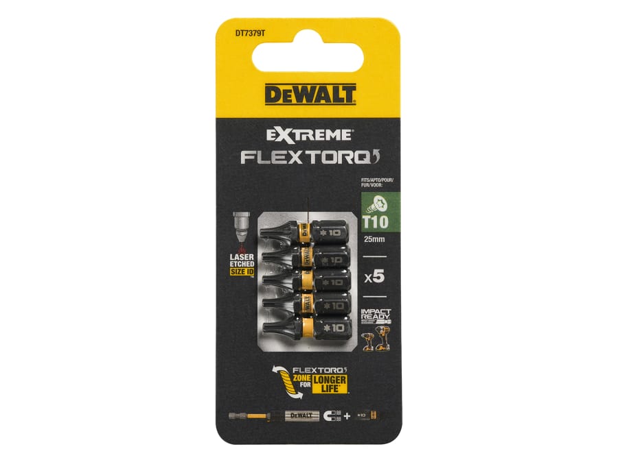 Dewalt Power Tools Dewalt DT7379TQZ T10 x 25mm FlexTORQ Bits (Pack 5)