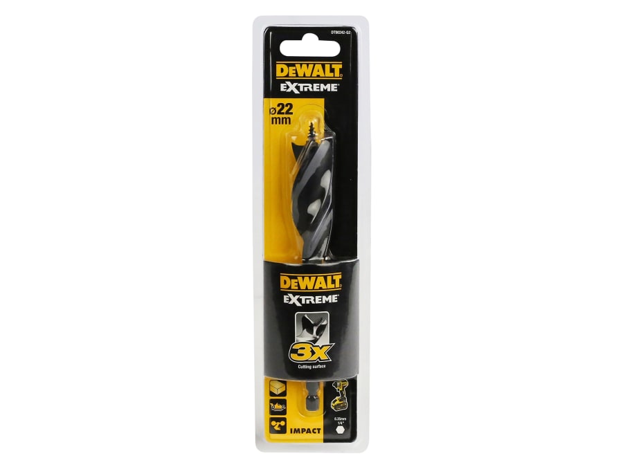 Dewalt Power Tools Dewalt DT90242QZ Extreme Tri-Flute Spade Bit 22 x 152mm