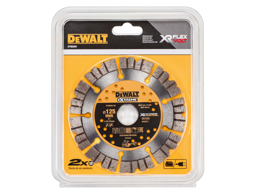 Dewalt Power Tools Dewalt DT90294QZ 125 x 22.23mm Extreme Diamond Cutting Blade