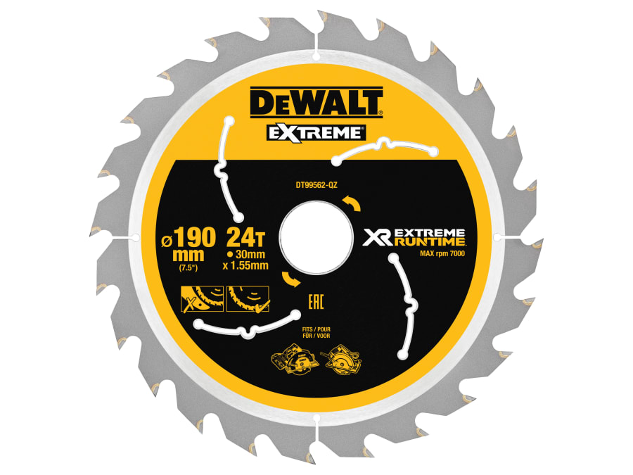 Dewalt Power Tools Dewalt DT99562QZ 190 x 30mm x 24T XR FlexVolt Circular Saw Blade