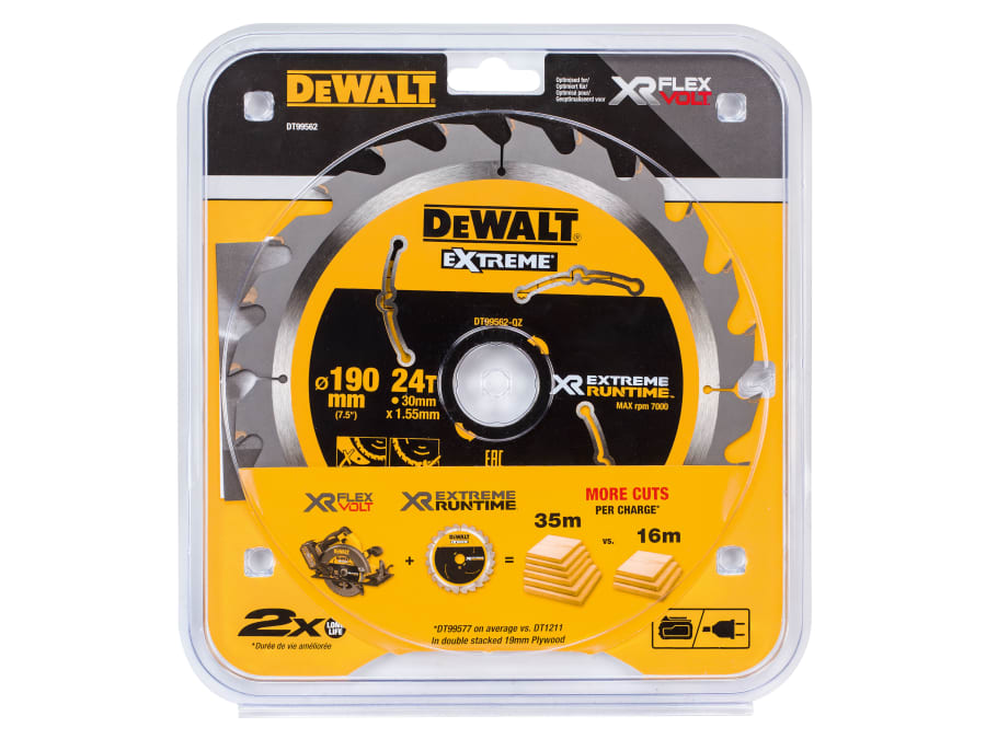 Dewalt Power Tools Dewalt DT99562QZ 190 x 30mm x 24T XR FlexVolt Circular Saw Blade