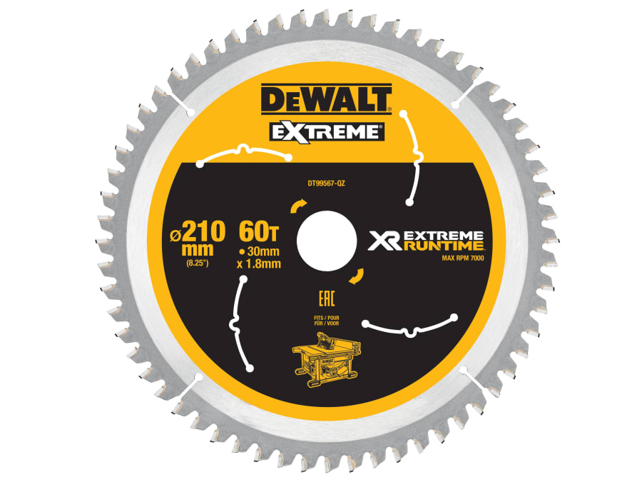 Dewalt Power Tools Dewalt DT99567QZ 210mm x 30mm x 60T Table Saw Blade