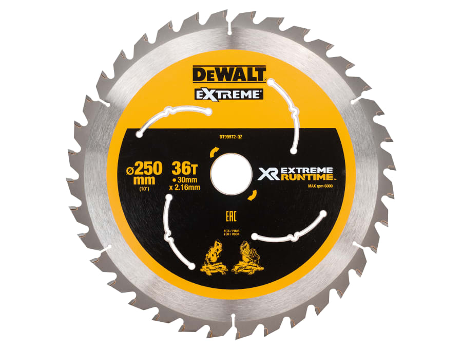 Dewalt Power Tools Dewalt DT99572QZ 250mm x 30mm x 36T Mitre Saw Blade