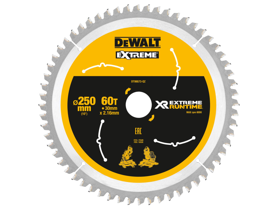 Dewalt Power Tools Dewalt DT99573QZ 250mm x 30mm x 60T Mitre Saw Blade