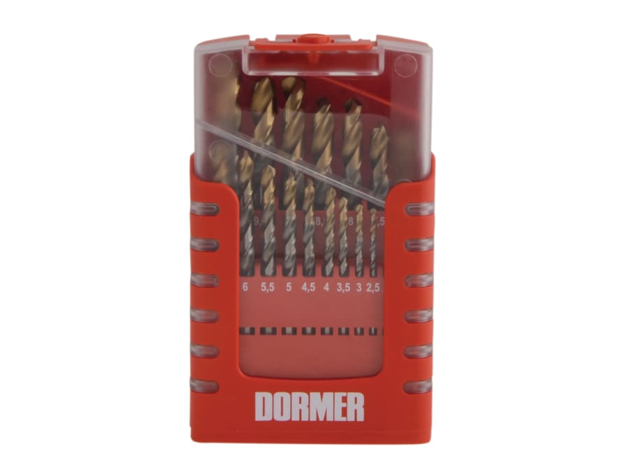 Dormer A087201 HSS TiN Coated Jobber Drill Bit Set 1-10mm