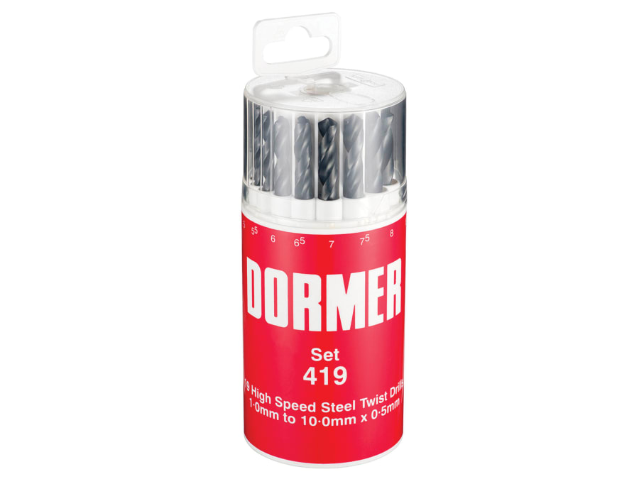 Dormer A191419 19 Piece HSS Drill Set 1.0-10.0mm