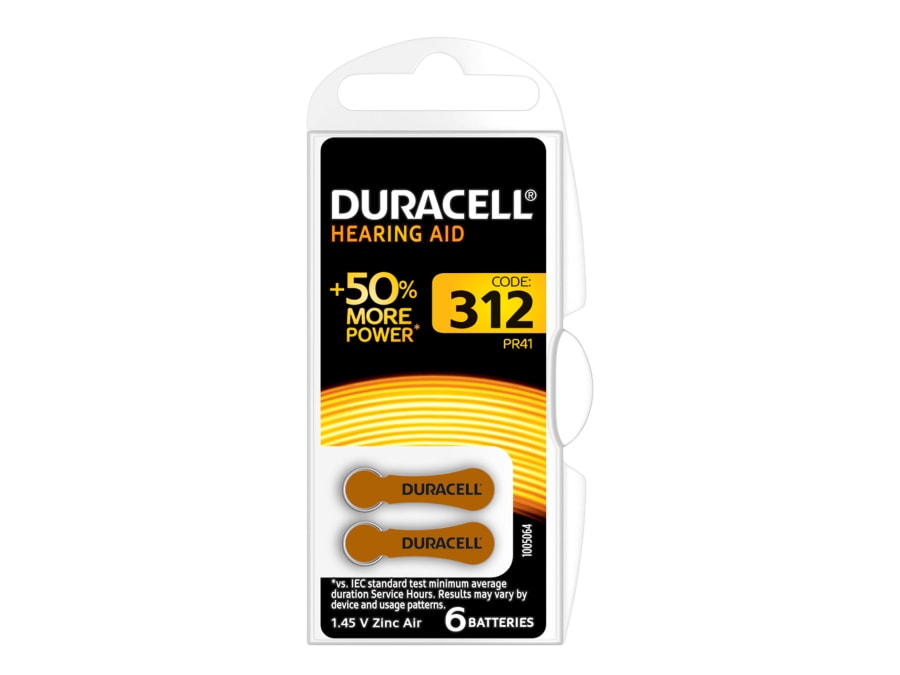 Duracell S447 Size 312 Hearing Aid Batteries (6 Pack)