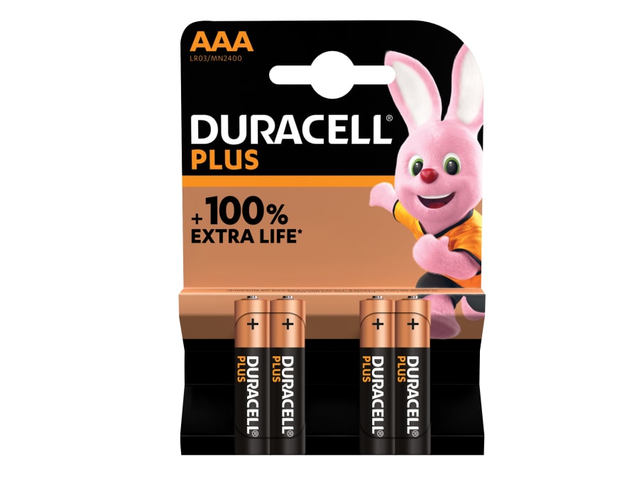 Duracell S18707 AAA Cell Plus Power Batteries (Pack 4)