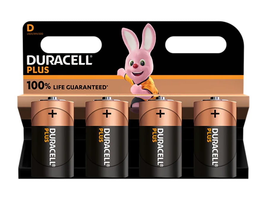 Duracell S18715 D Cell Batteries Pack of 4