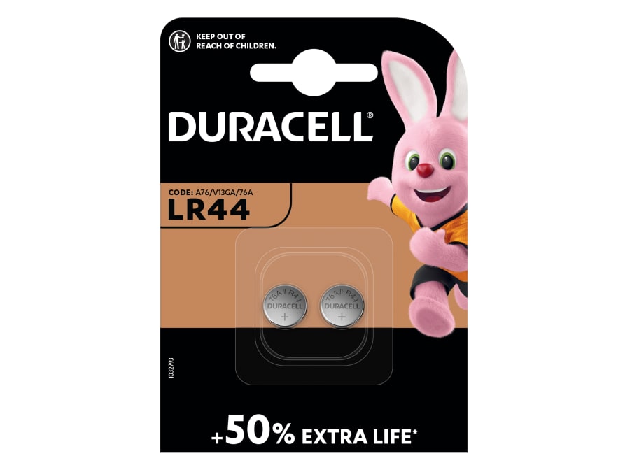 Duracell S3284 LR44 A76 Button Battery Pack 2