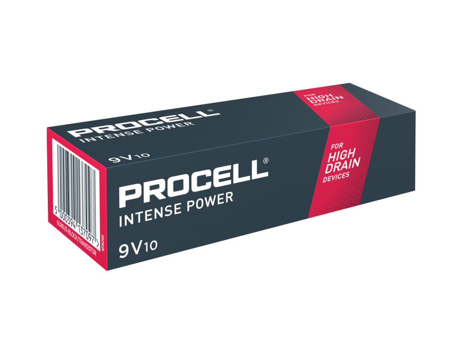Duracell S30266 9V Procell Intense Alkaline Batteries Pack 10