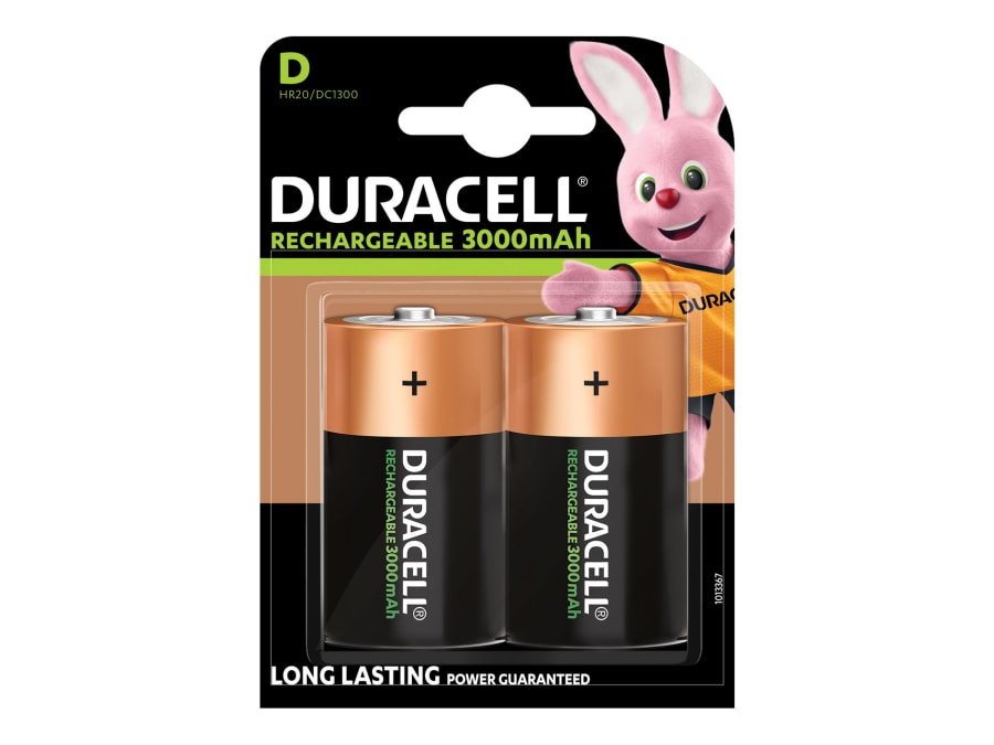 Duracell S3092 D Cell 3000Mah Rechargeable Batteries (Pack 2)