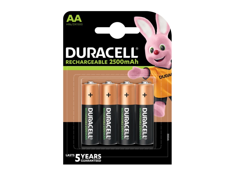 Duracell S29862 AA Rechargeable Batteries 2500mAh Pack of 4