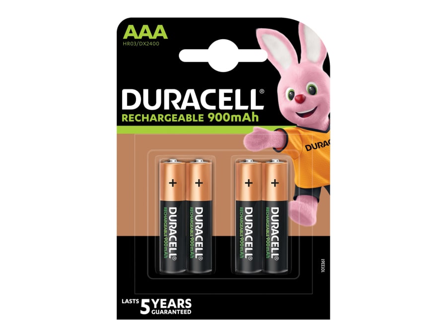 Duracell S7662 AAA Rechargeable Batteries with 900mAh (Pack 4)