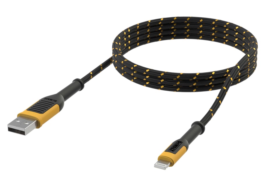 Dewalt Telecoms 1311359DWG USB A to Lightning Charging Cable 1.2m