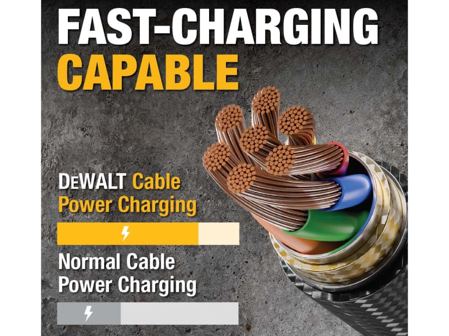 Dewalt Telecoms 1311359DWG USB A to Lightning Charging Cable 1.2m