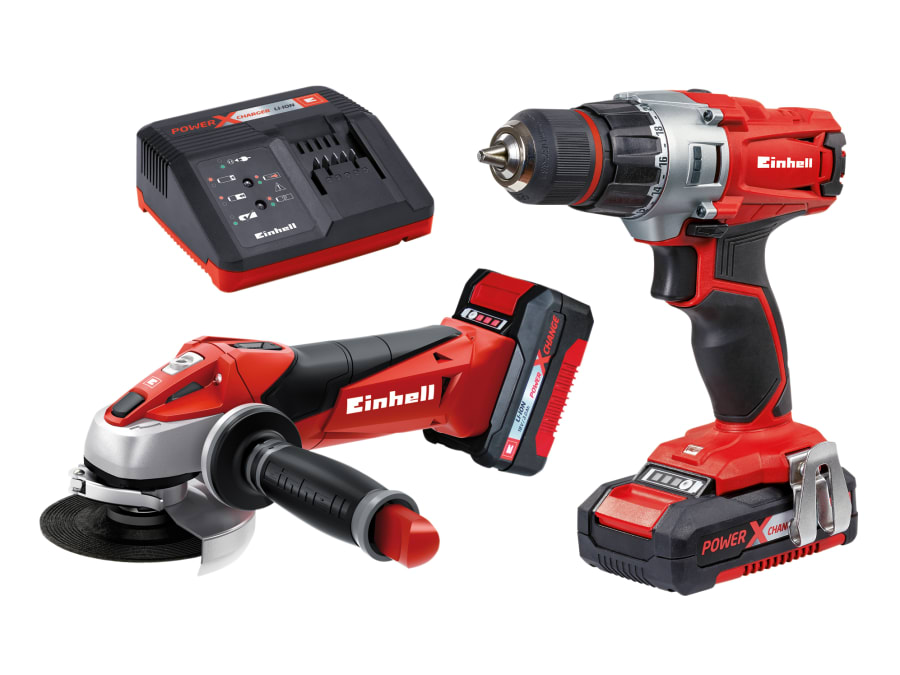 Einhell TE-TK 18 Li 18V Drill & Grinder Kit with 1 × 1.5Ah & 1 × 3.0Ah Batteries