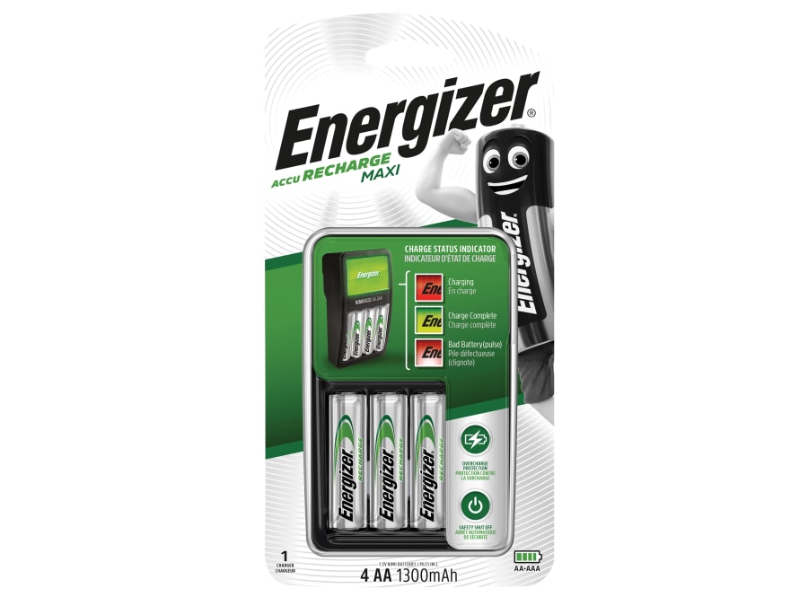 Energizer S5242 Accu Recharge Maxi Charger with 4 × AA Batteries