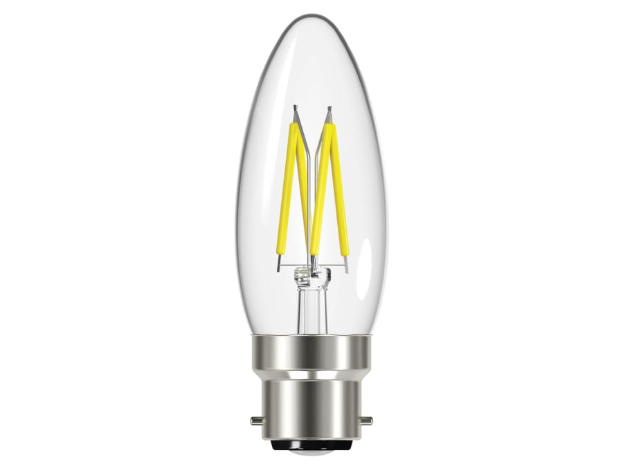Energizer S12855 B22 Dimmable Candle Filament LED Bulb Warm White 4W