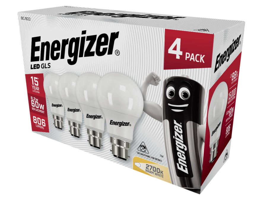 Energizer S14056 8.2W BC (B22) Opal GLS LED Bulb Warm White