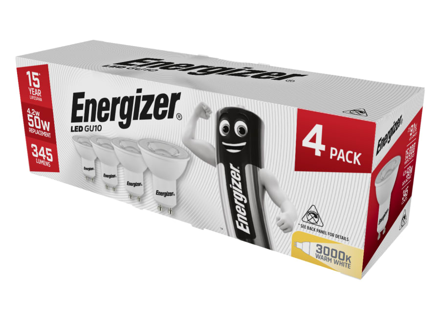 Energizer S14425 4.2W GU10 LED Bulb Warm White 345 lm 50°