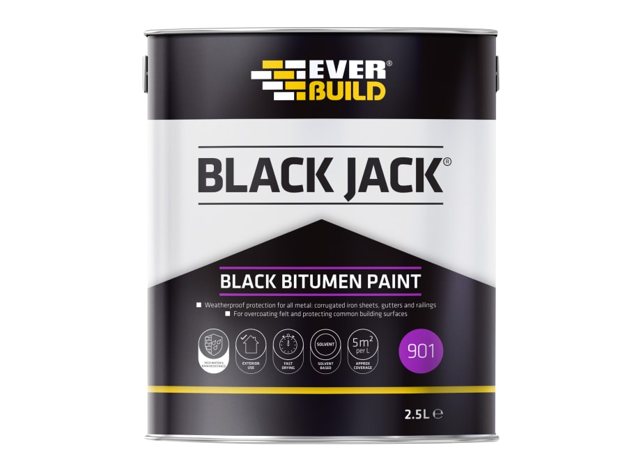 Everbuild Sika Everbuild 486938 Black Bitumen Paint 2.5 Litre