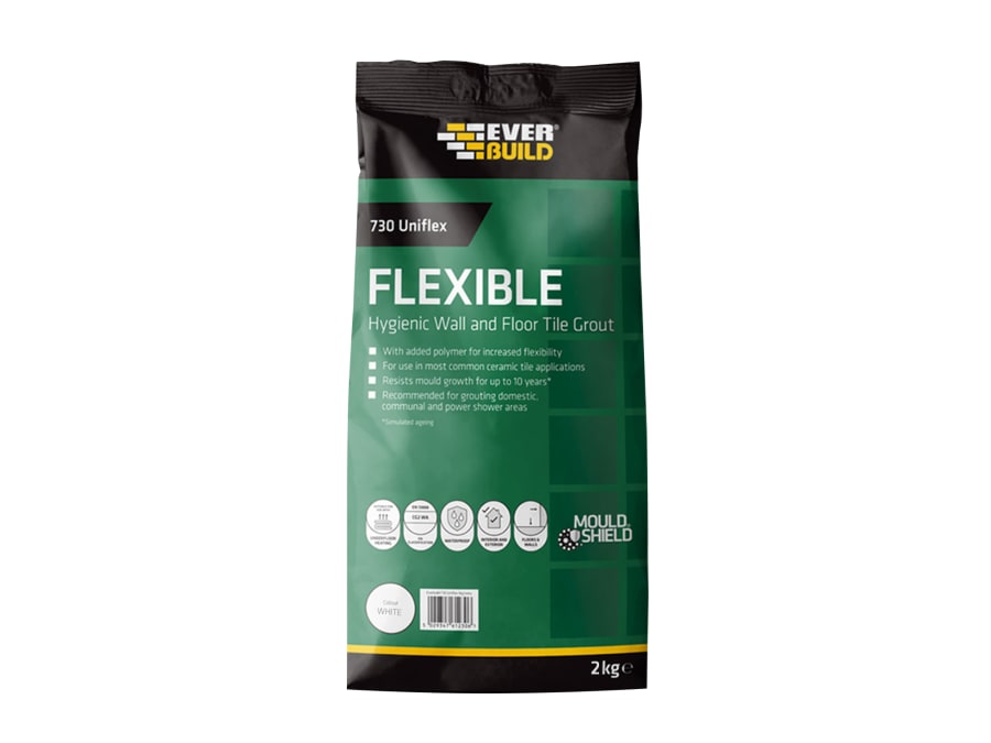 Everbuild Sika Everbuild 695765 730 Uniflex Hygienic Tile Grout White 2.5kg