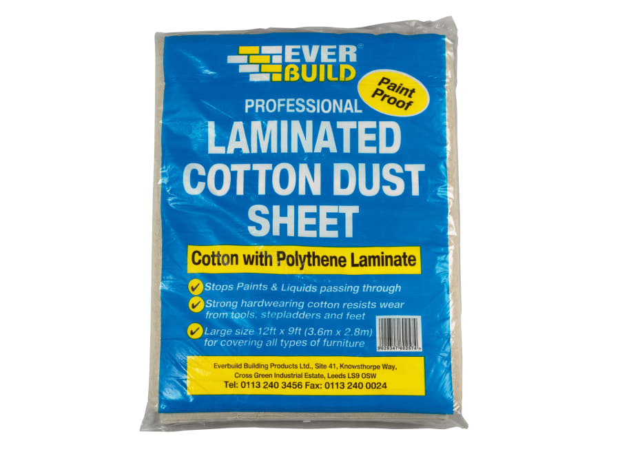 Everbuild Sika Everbuild 484992 Laminated Cotton Dust Sheet 3.6 x 2.7m