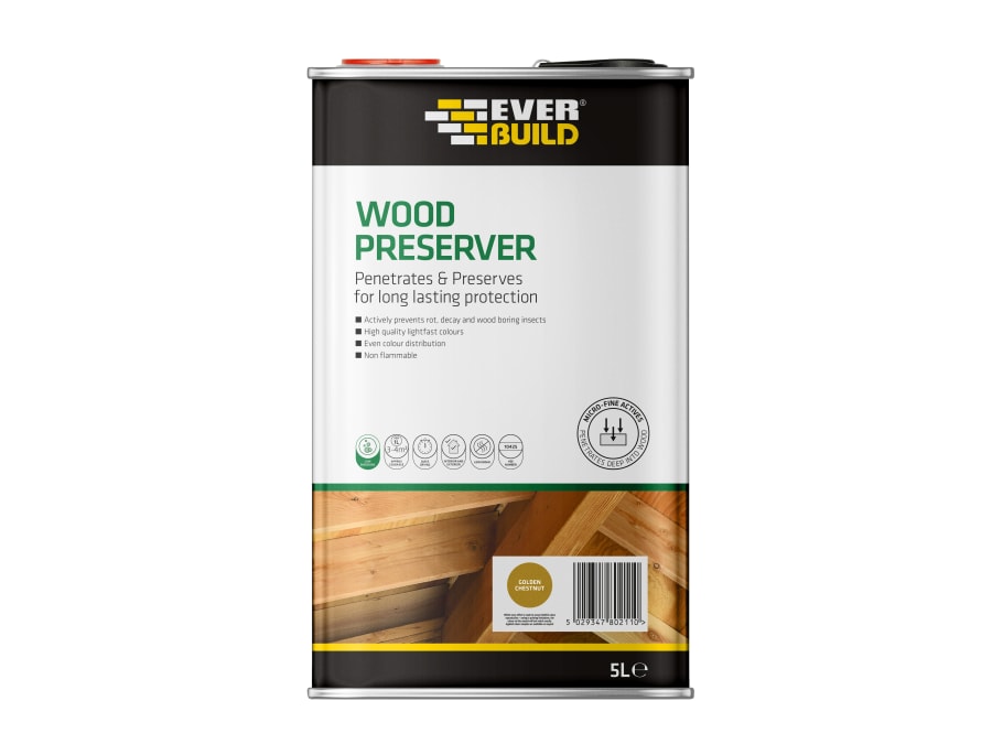 Everbuild Sika Everbuild 483724 Wood Preserver Golden Chestnut 5 Litre
