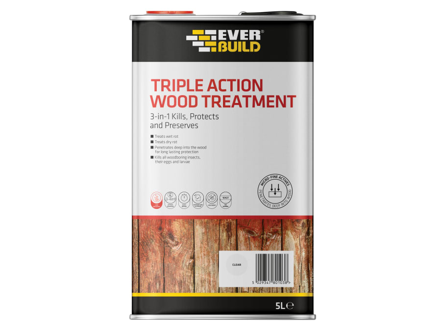 Everbuild Sika Everbuild 483185 Triple Action Wood Treatment 5 Litre