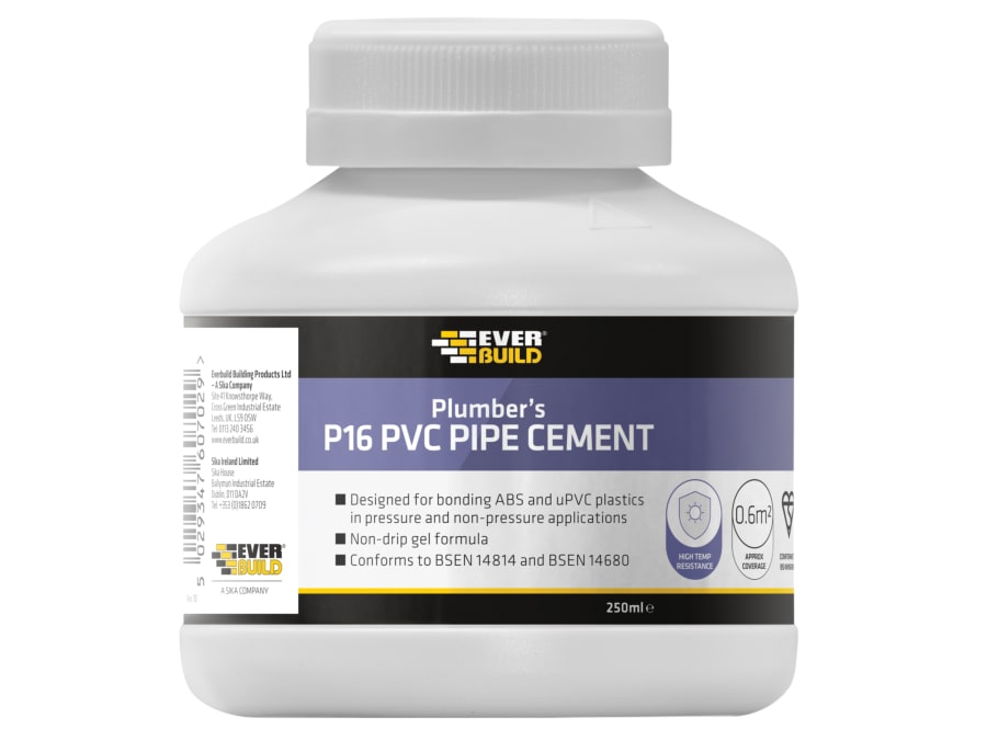 Everbuild Sika Everbuild 488408 Plumber's PVC Pipe Cement 250ml