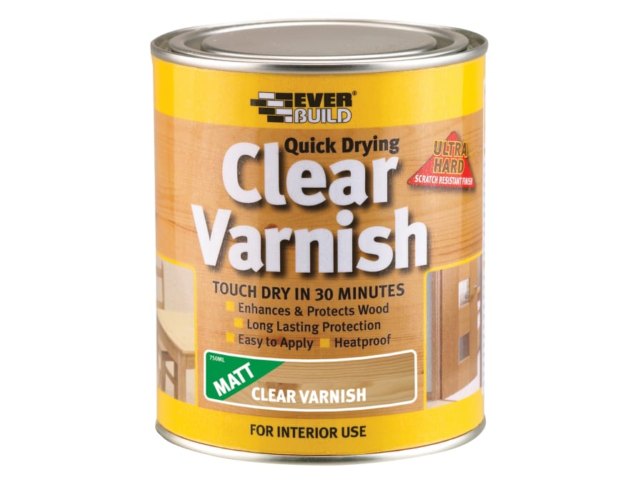 Everbuild Sika Everbuild 482970 Quick Dry Wood Varnish Matt Clear 2.5 Litre