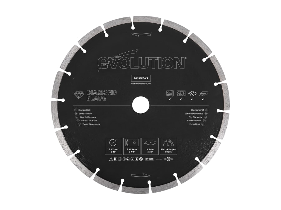 Evolution D255SEGCS General Purpose Diamond Blade 255 x 22.2mm