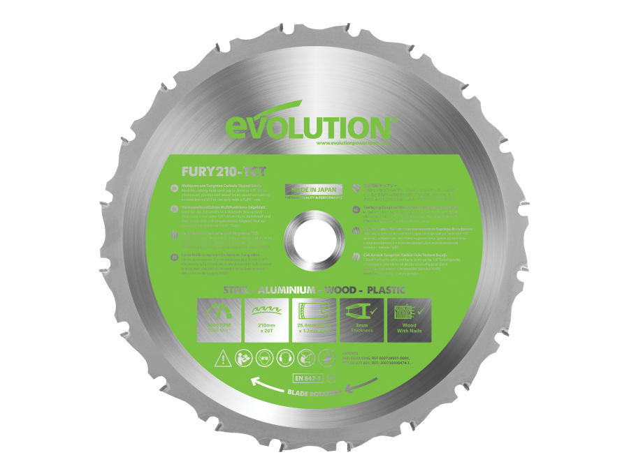Evolution FURYBLADE210MULTI 210mm Multi-Purpose Circular Saw Blade