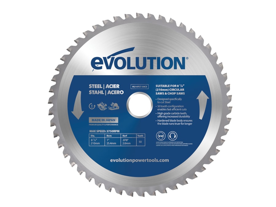 Evolution M210TCT50MCS 210mm Mild Steel Cutting Circular Saw Blade 50T