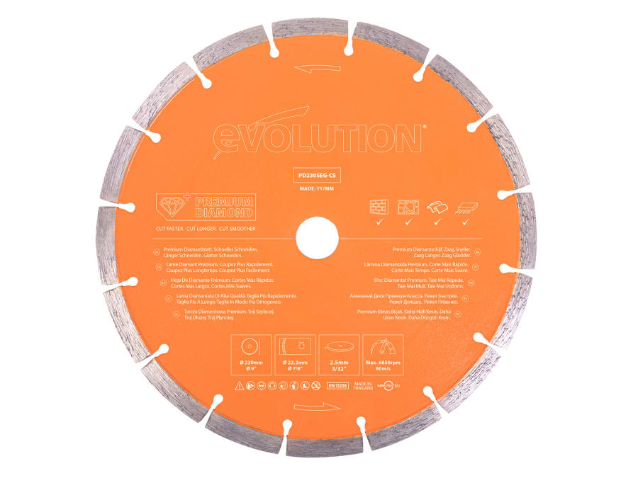 Evolution PD230SEGCS 230mm Diamond Disc Cutter Blade