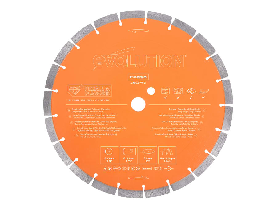 Evolution PD300SEGCS 300mm Diamond Disc Cutter Blade