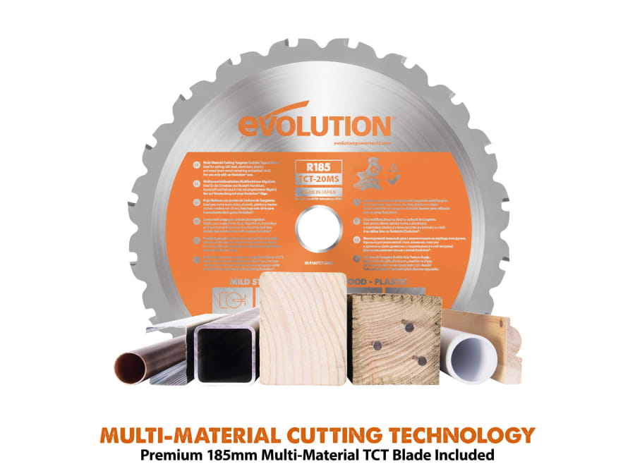 Evolution R185CMS-Li 18V Compound Mitre Saw with 1 × 4.0Ah Battery