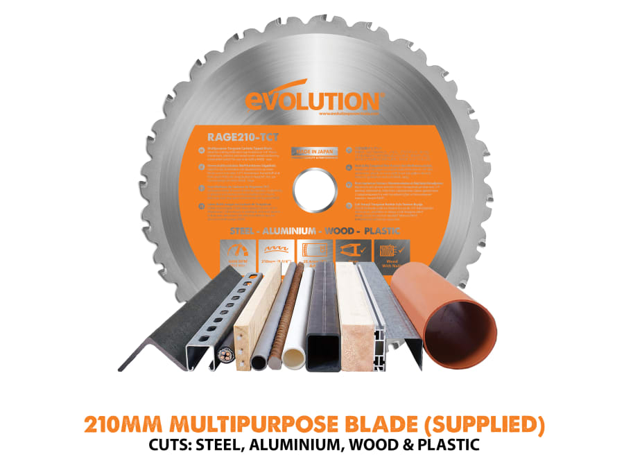 Evolution R210CMS 1200W 240V Multi-Purpose Compound Mitre Saw